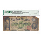 1863 $ 5 Legal Tender Note PMG 10  FR 63 B # 343