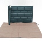 Bottega Veneta // Brick Wall Clutch Zip Bag // Dark Teal // Pre-Owned