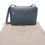 Bottega Veneta // Intrecciato Leather Briefcase Shoulder Bag // Navy Blue // Pre-Owned