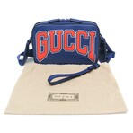 Gucci // Leather Varsity Crossbody Bag // Blue + Orange // Pre-Owned