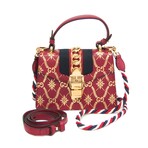 Gucci // Sherry Line Embossed Leather Handbag // Gold + Red // Pre-Owned