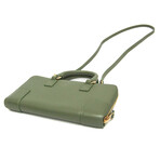 Loewe // Leather Amazona Pouch // Green // Pre-Owned