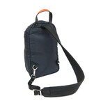 Prada // Tessuto Crossbody Single-Strap Backpack // Black + Navy Blue + Orange // Pre-Owned