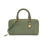 Loewe // Leather Amazona Pouch // Green // Pre-Owned