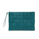 Bottega Veneta // Intrecciato Woven Leather Clutch Zip Pouch // Emerald Green // Pre-Owned