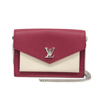 Louis Vuitton // Leather Pochette Lock Me Chain Shoulder Bag // Wine + Light Beige // Pre-Owned