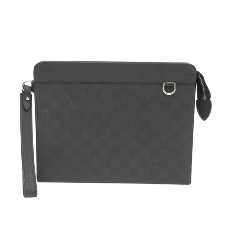 Louis Vuitton // Damier Infini Coated Canvas + Leather Clutch Bag // Damier Noir // Pre-Owned