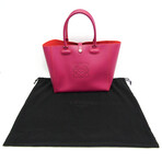 Loewe // Leo Anagram Leather Tote Bag // Fucshia + Orange // Pre-Owned