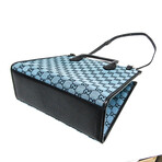 Gucci // Leather + GG Canvas Shoulder Bag // Light Blue + Black // Pre-Owned