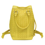 Bottega Veneta // Intrecciato Woven Leather Backpack // Yellow // Pre-Owned