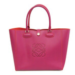 Loewe // Leo Anagram Leather Tote Bag // Fucshia + Orange // Pre-Owned