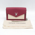 Louis Vuitton // Leather Pochette Lock Me Chain Shoulder Bag // Wine + Light Beige // Pre-Owned
