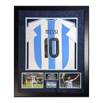 Lionel Messi // Argentina // Autographed Shirt + Framed // Gold Ink