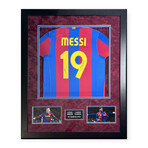 Lionel Messi & Lamine Yamal // Barcelona // Autographed Shirt + Framed