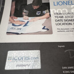 Lionel Messi // Argentina // Autographed Shirt + Framed // Light Blue Stripes