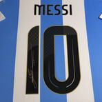 Lionel Messi // Argentina // Autographed Shirt + Framed // Gold Ink