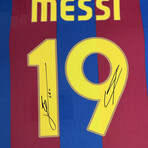 Lionel Messi & Lamine Yamal // Barcelona // Autographed Shirt + Framed