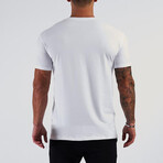 Split Neck Short Sleeve T-Shirt // White (M)