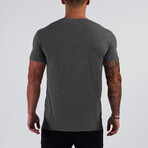 Split Neck Short Sleeve T-Shirt // Gray (L)