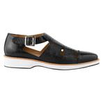 Adam //  Buckled Fisherman Sandal // Black (US: 9.5)