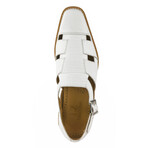 Adam //  Buckled Fisherman Sandal // White (US: 9.5)