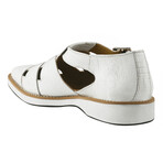 Adam //  Buckled Fisherman Sandal // White (US: 9.5)