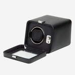 Wolf 1834 // Windsor Leather Single Watch Winder With Cover // Black // 4525029