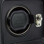 Wolf 1834 // Windsor Leather Single Watch Winder With Cover // Black // 4525029
