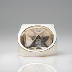 Genuine Lapis Lazuli Sterling Silver Men's Ring // Size 10