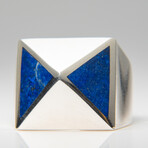 Genuine Lapis Lazuli Sterling Silver Men's Ring // Size 10