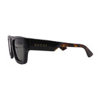 Unisex  // GUCCI GG1668S 001 Square Sunglasses // Black  + Dark Gray Lenses