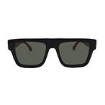 Gucci // Men's // GG1868S 001 Square Sunglasses // Black Red Green + Gray Lenses