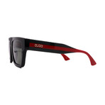Gucci // Men's // GG1868S 001 Square Sunglasses // Black Red Green + Gray Lenses