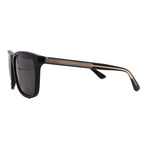 GUCCI // Men's // /GG0381SN 007 Square Sunglasses // Black + Dark Gray Polarized