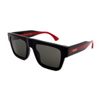 Gucci // Men's // GG1868S 001 Square Sunglasses // Black Red Green + Gray Lenses