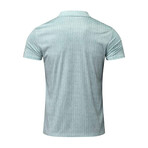 Soft Striped Short Sleeve Quarter-Zip Polo Shirt // Light Gray (2XL)