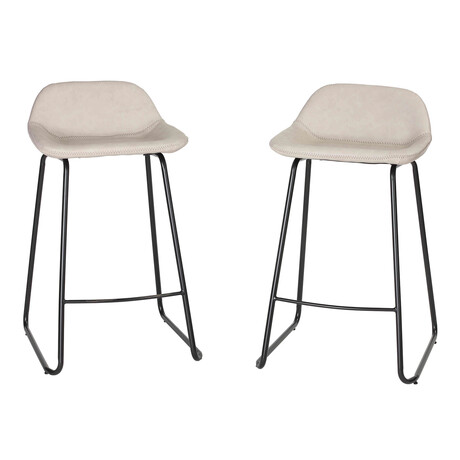 Ava Counterstool in Faux Leather Set of 2 // Stone Gray