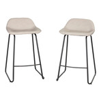 Ava Counterstool in Faux Leather Set of 2 // Stone Gray