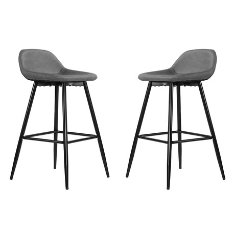 Rain Counterstool in Faux Leather Set of 2 // Light Grey