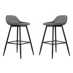 Rain Counterstool in Faux Leather Set of 2 // Light Grey