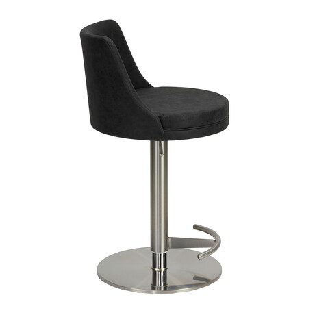 Eros Adjustable Height Swivel Stool with Heavy Base // Black