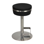 Athena Adjustable Height Swivel Stool with Heavy Base // Black