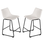 Safi Counterstool in Faux Leather Set of 2 // Snow White