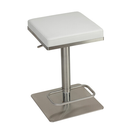 Atlas Counter Height Stools in Brushed Stainless Steel // Snow White