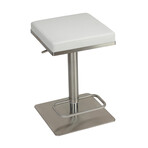 Atlas Counter Height Stools in Brushed Stainless Steel // Snow White