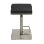 Atlas Counter Height Stools in Brushed Stainless Steel // Black