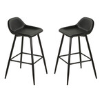 Rain Counterstool in Faux Leather Set of 2 // Charcoal Black