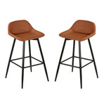 Rain Counterstool in Faux Leather Set of 2 // Brown