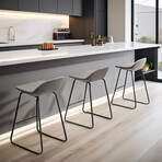 Ava Counterstool in Faux Leather Set of 2 // Dark Gray