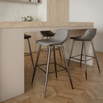 Rain Counterstool in Faux Leather Set of 2 // Light Grey